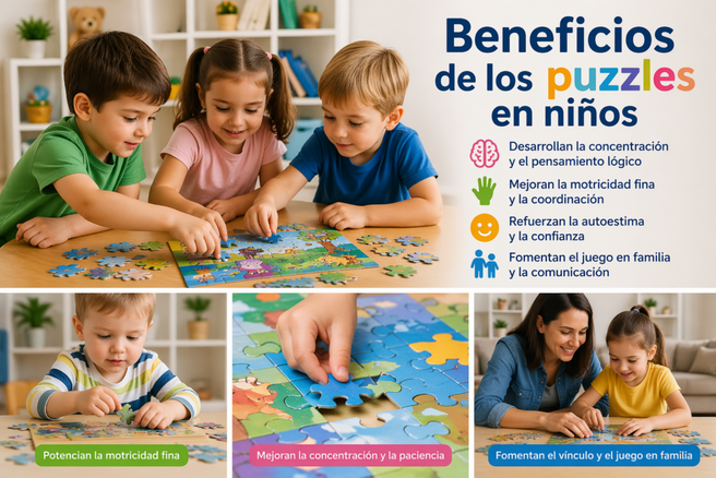 Beneficios de los puzzles en niños: aprende jugando mientras se divierten