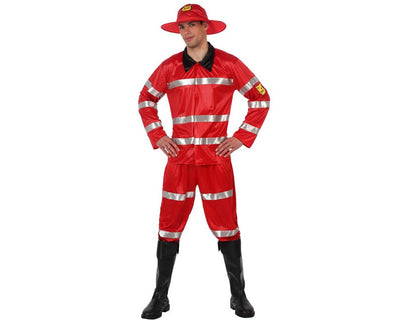 DISFRAZ DE BOMBERO ROJO ADULTO T-2
