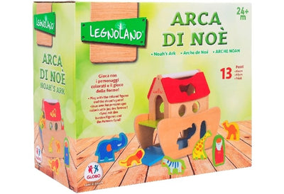 WOODEN NOAH'S ARK W/12 FIGURES
