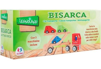 WOODEN TRUCK WITH TRANSPORTER 3 CARS