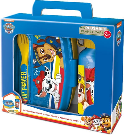 STOR SET URBAN VUELTA AL COLE 4 PCS (BOTELLA ALUMINIO 400 ML Y SANDWICHERA CON CUBIERTOS) PAW PATROL PUP POWER