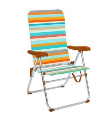 Silla de Playa Multiposición - 37cm de Altura de Asiento - Silla Plegable con Asas para Fácil Transporte y Reposabrazos - para C