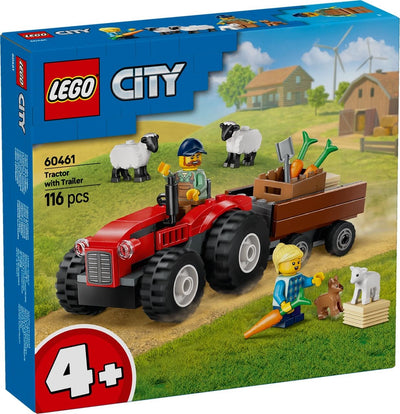 Juego de consrtruccion Tractor Rojo Con Remolque Y Oveja Lego City