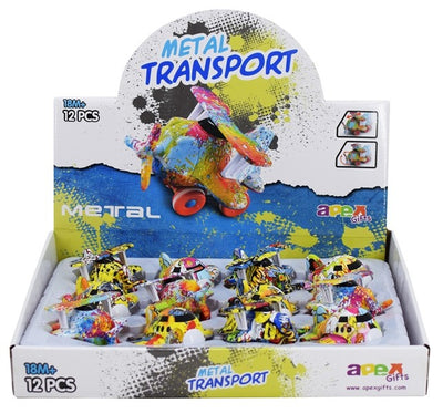 GRAFFITI AVION METAL INERCIA SURT 9CM (UNIDAD)