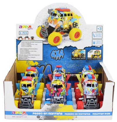 MONSTER BUS METAL LUZ-SONIDO SURT 14CM (UNIDAD)