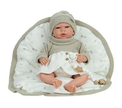 REBORN ARIAS 40CMS NOA BEIGHE CON MANTA