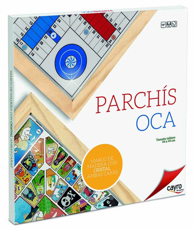 TAB CRISTAL 50X50 PARCHIS OCA 4 JUG CON MARCO MAD