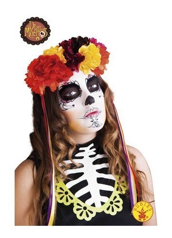 DIADEMA LUJO KATRINA ROSAS COLORES DIA DE LOS MUERTOS