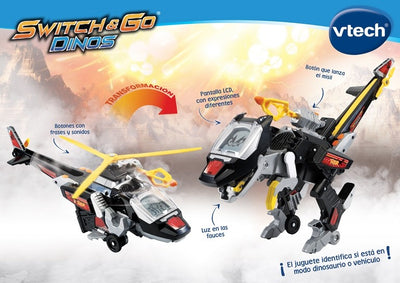 Switch & Go Dinos Black el Velocirráptor