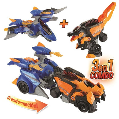 Switch&Go Dinos 3 en 1 Espinosaurio-Pterodáctilo Dinocar