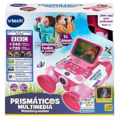 Prismáticos multimedia Naturaleza y aventura rosa