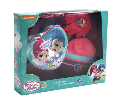 SHIMMER & SHINE BOLSO CORAZON + GORROS + GUANTES