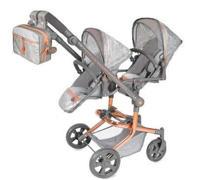 Silla gemelar plegable - multiposicion para muñecas de hasta 52 cm.