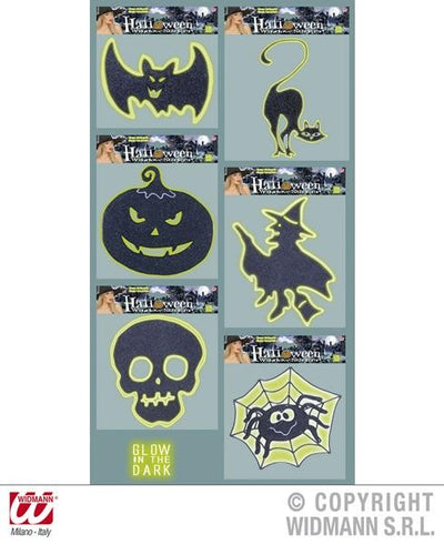 PEGATINAS DE HALLOWEEN VENTANA C/ PURPURINA FOSF. SDAS.