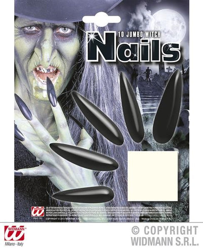 UÑAS BRUJA SET DE 10 CON 10 ADHESIVOS