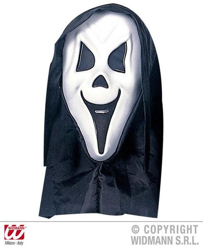 MÁSCARA FANTASMA C/CAPUCHA Y OJOS TRANSPARENTES EVA