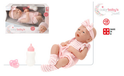 COLORBABY'S NEWBORN-MUÑECA BEBE 36CM C/ACC +18M