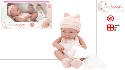 COLORBABY'S-MUÑECA BEBÉ REBORN 39CM +24M