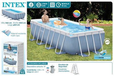 26776NP-PISCINA PRISM FRAME 400X200X100 CM(C/ BOMBA FILT