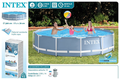 PISCINA PRISMA FRAME 366X76 CON DEPURADORA