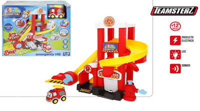 Teamsterz Garaje Beep & Go con 1 Coche con Luz y Sonido +12 Meses