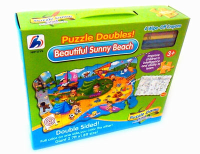 PUZZLE PLAYA MONTA Y PINTA CRAYON