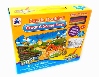 PUZZLE GRANJERO MONTA Y PINTA CRAYON