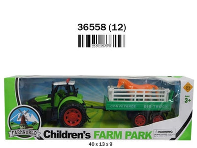 TRACTOR GRANJA 35CM FRICCION REMOLQUE 2 SURT.