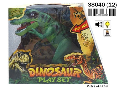 CAJA DINOSAURIO LUZ Y SONIDO PILAS