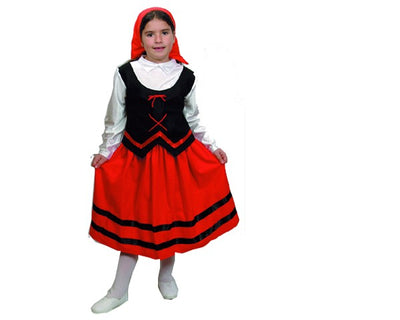 DISFRAZ PASTORA ROJO/NEGRO 5-6 AÑOS