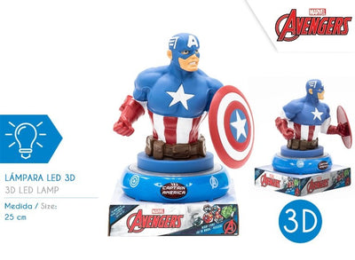 LAMPARA DE NOCHE FIGURA 3D CAPITAN AMERICA