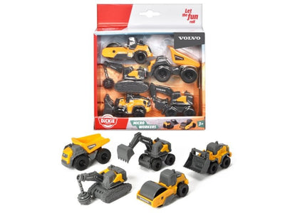 SET 5 VEHÍCULOS CONSTRUCCIÓN VOLVO MICRO 9 CM