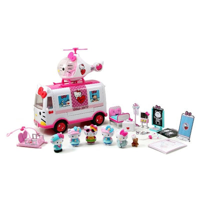 HELLO KITTY- PLAYSET HELICOPTERO CON AMBULANCIA Y FIGURAS
