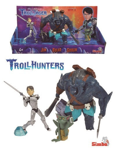 TROLLHUNTERS- SET 3 FIGURAS: JIM, BULAR Y GOBLIN, 8 CM