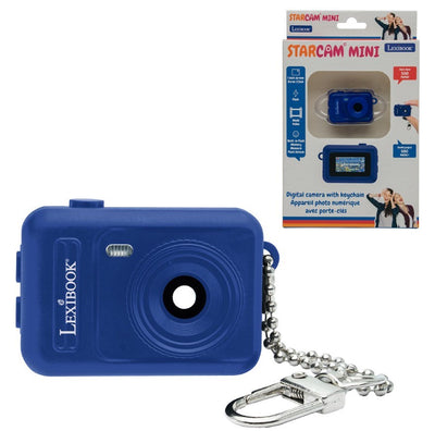 Cámara digital miniatura llavero azul mem flash
