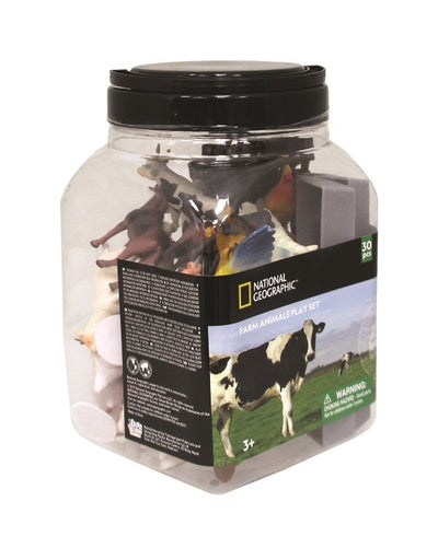 CUBO 30 PZS. ANIMALES DE GRANJA (20 FIG. + 10 ACC)