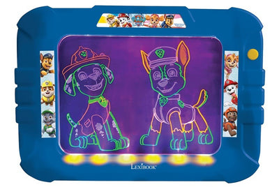 PATRULLA CANINA Pizarra de dibujos luminosa neón con rotuladores y plantilla