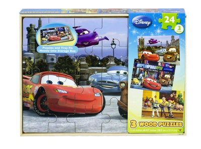 PACK 3 PUZZLES DE MADERA CARS