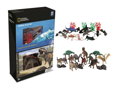ANIMALES SET DE 40PZS  OCEANO & DINOSAURIOS (20 FIG. + 20 ACC)