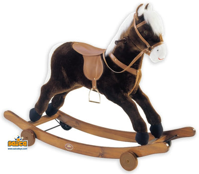 CABALLO GALOPANTE GRANDE C/BASE DE MADERA